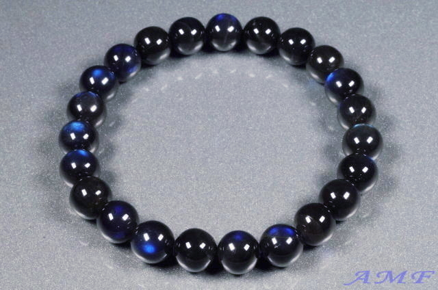 ブラックラブラドライトブレスレット10mm